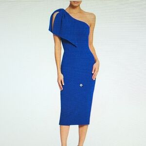 Dress the Population Electric Blue One-Shoulder MidiDress- Medium